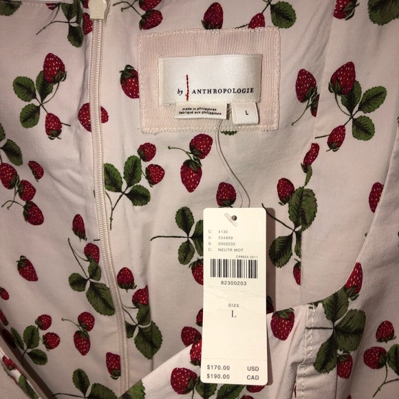 New Anthropologie The Cecily Fit & Flare Sweetheart Dress Strawberry sz L - Picture 6 of 8
